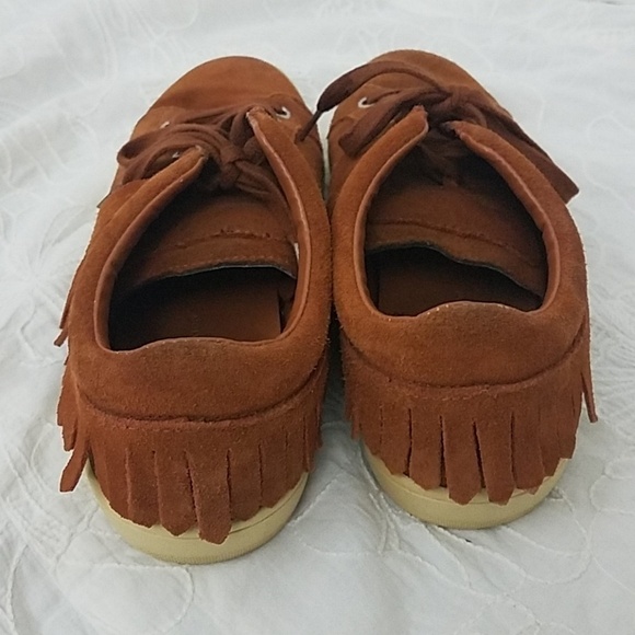 zara basic collect EU 37 leather fringe shoes US 7 - Picture 3 of 6